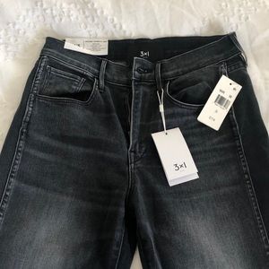 3x1 Womens Denim Straight Leg Cropped Jeans